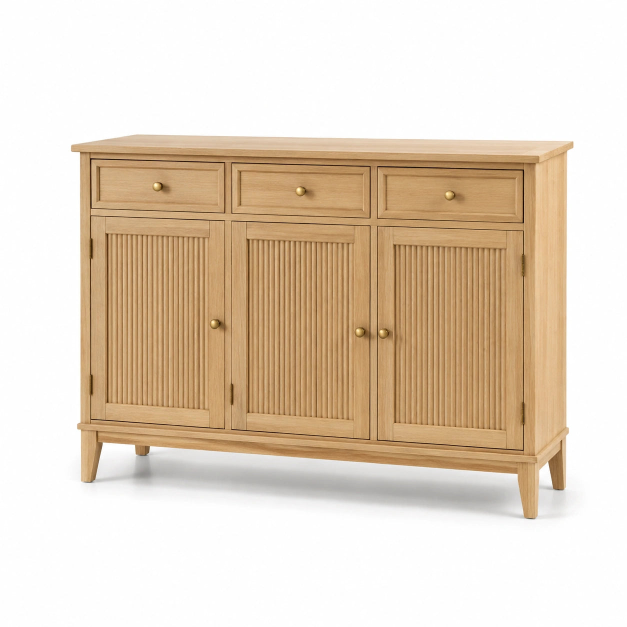 Buffet en bois de chêne avec 3 portes et 3 tiroirs 120x40x90 cm