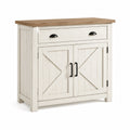 Buffet en bois de pin blanc avec plateau en chêne