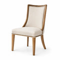 Chaise en lin avec cadre en bois d'hévéa