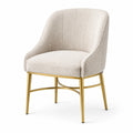 Chaise en tissu avec structure en métal doré