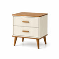 Table de chevet en bois avec deux tiroirs