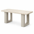 Table en travertin beige et béton 200 x 100 x 75 cm