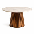 Table ronde en bois et marbre de Carrare 120 cm