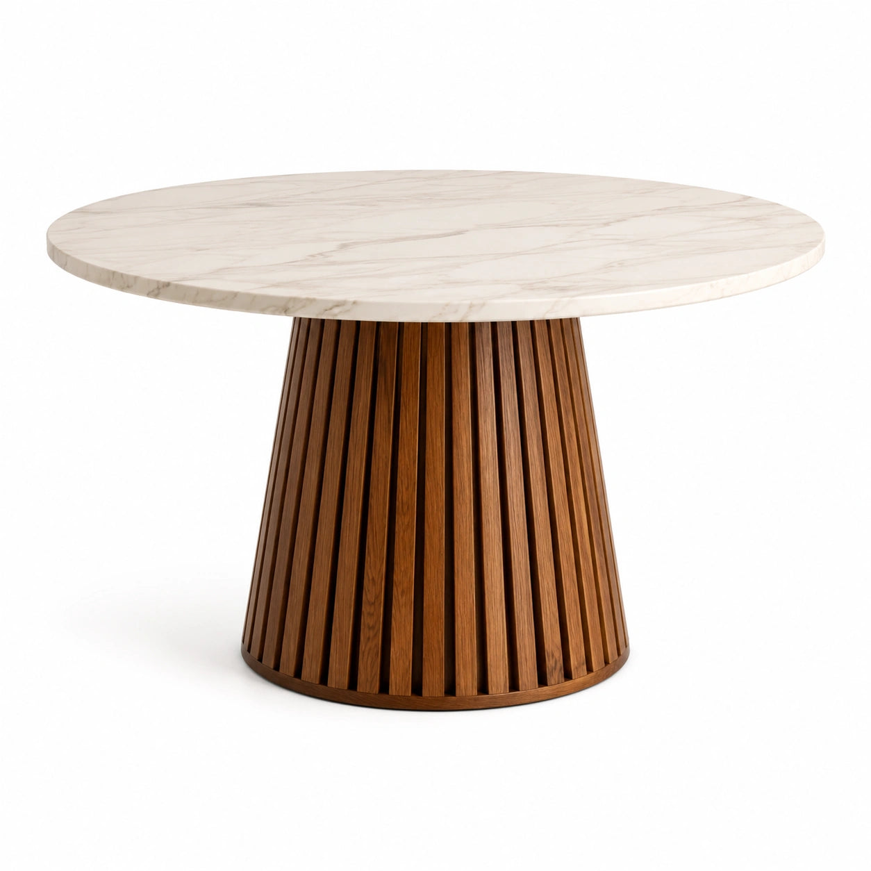 Table ronde en bois et marbre de Carrare 120 cm